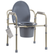 Load image into Gallery viewer, Elongated Folding Bedside Commode