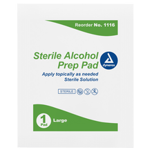 Load image into Gallery viewer, Dynarex Alcohol Sterile Prep Pads, Medical-Grade Antiseptic, Large